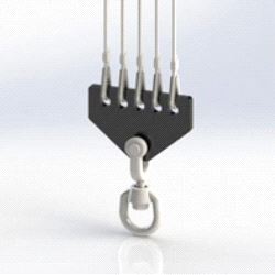 Koblingsvirvel, for 5 wirer, swivel, ELL 250kg, EN17206.