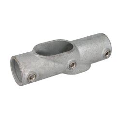 Pipeclamp Two Socket Cross Adjustable Centre 30-60°, Doughty T13000 - silver