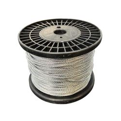 Stålwire galvanisert, fleksibel 4.0mm (7x7 stålkjerne) wll 175 kg - rull á 100m