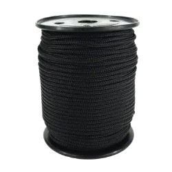 Tau, svart polyester Ø8mm - FlexTrack Light - meter