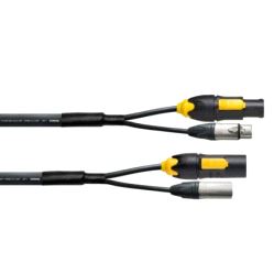 Hybridkabel, True1 powerCON han/hun til XLR 5pin 3x1.5mm 10m