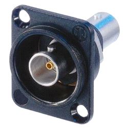 Kontakt, Neutrik BNC "Bulkhead" D sort, LODDING