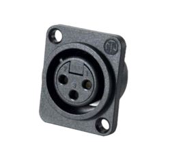 Kontakt, Neutrik XLR 3-pin HUN for chassis D-type svart