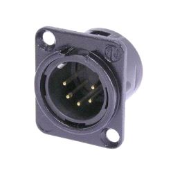 Kontakt, Neutrik XLR 5-pin HAN for chassis D-type svart