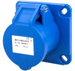 BRU: Apparatuttak, innfelt, rett HUN 2x16A+J 230V 216-6 (blå)