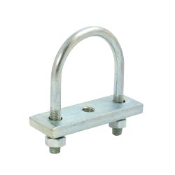 U Bolt (32mm) and Threaded Plate (M10) Doughty T32400 wll 140 kg - silver