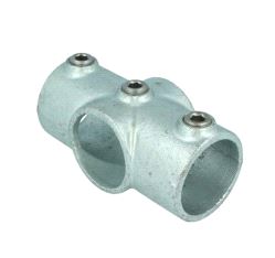 Pipeclamp Two Socket Crossover, Doughty T11900 - silver