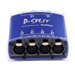DMX-splitter D-Split (4 x 5 pin utganger), Enttec _____ 4-veis splitter (isolert)