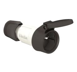 Kontakt, Bals Schuko enkel HUN Jordet 16A IP54 - grå/svart (med lokk)